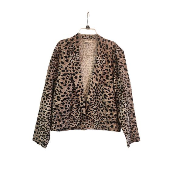 Niemann Marcus vintage 100% silk animal print size small blazer jacket - Picture 1 of 8